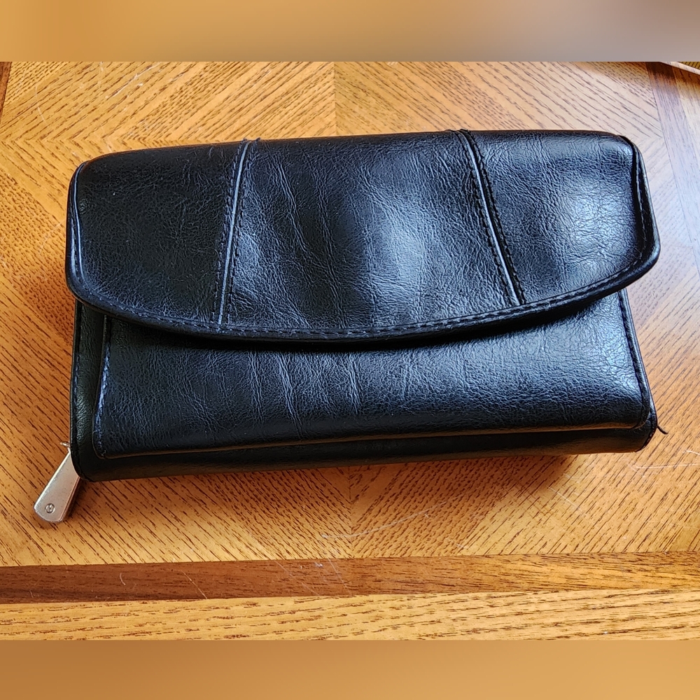 Ladies Black Multi-section Wallet